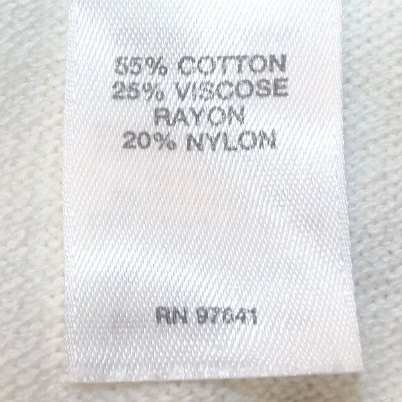 J.JILL Cotton Sweater, XL, Winter white, Long sleeve, Pullover, Crew neck, Ecru - Picture 9 of 10